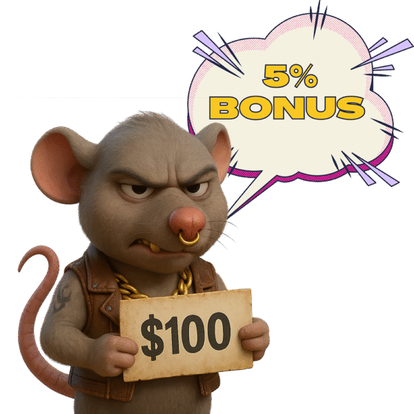 BUY $ANGRYRAT 100$ (You recieve 105,000 $ANGRYRAT)