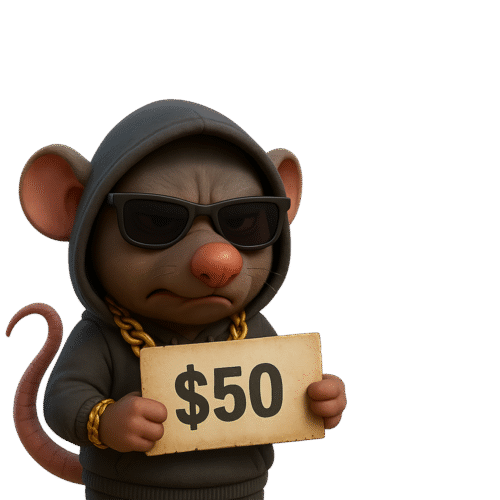 BUY $ANGRYRAT 50$ (You Recieve 50,000 $ANGRYRAT)